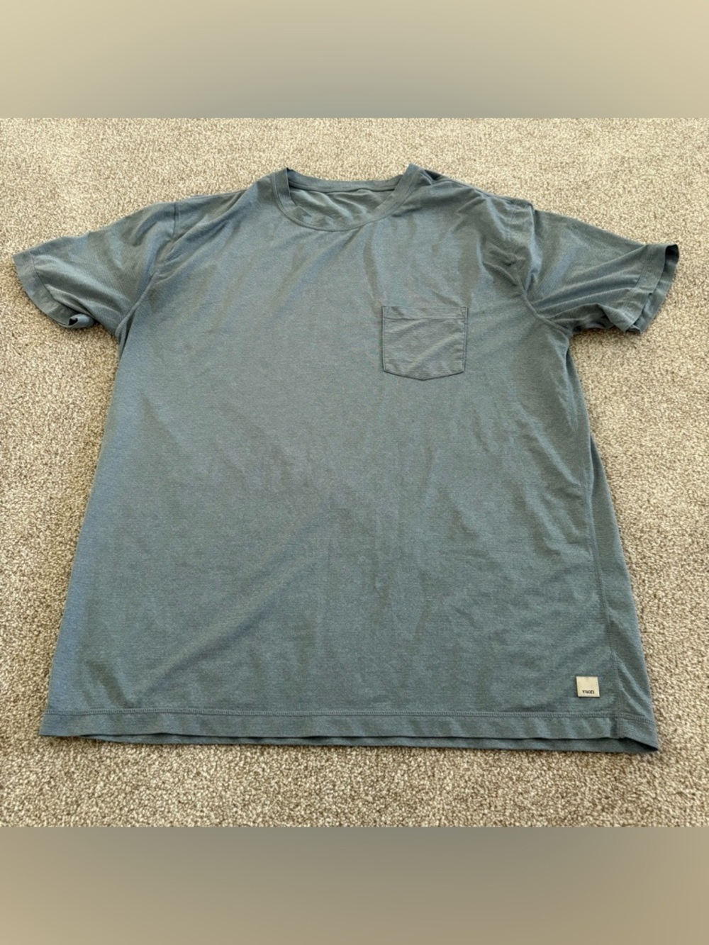 Men's Vuori Light Blue Crew Neck Pocket T-Shirt - XLARGE